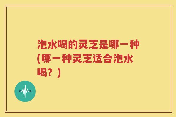 泡水喝的灵芝是哪一种(哪一种灵芝适合泡水喝？)