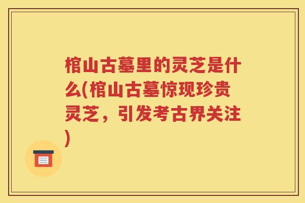 棺山古墓里的灵芝是什么(棺山古墓惊现珍贵灵芝，引发考古界关注)