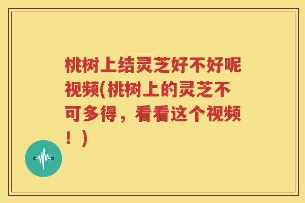 桃树上结灵芝好不好呢视频(桃树上的灵芝不可多得，看看这个视频！)