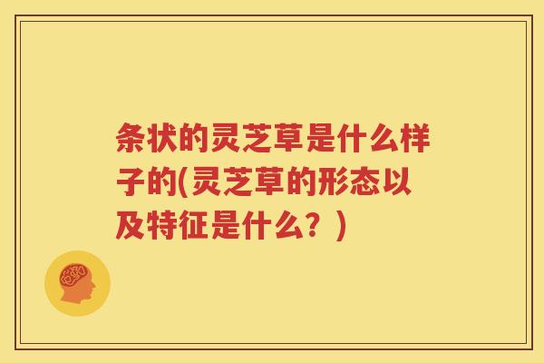 条状的灵芝草是什么样子的(灵芝草的形态以及特征是什么？)