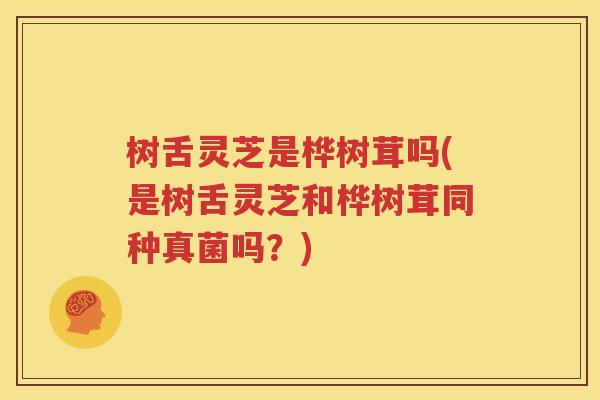 树舌灵芝是桦树茸吗(是树舌灵芝和桦树茸同种真菌吗？)