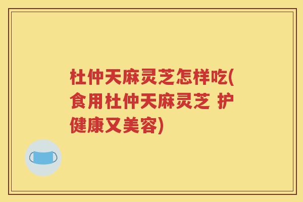 杜仲天麻灵芝怎样吃(食用杜仲天麻灵芝 护健康又美容)