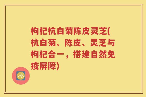枸杞杭白菊陈皮灵芝(杭白菊、陈皮、灵芝与枸杞合一，搭建自然免疫屏障)