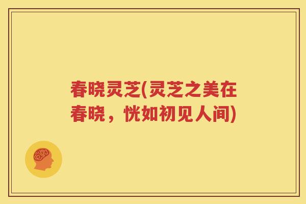 春晓灵芝(灵芝之美在春晓，恍如初见人间)