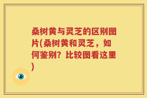 桑树黄与灵芝的区别图片(桑树黄和灵芝，如何鉴别？比较图看这里)