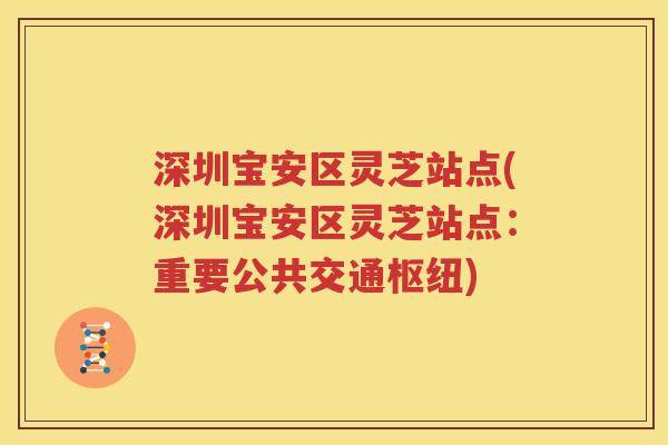 深圳宝安区灵芝站点(深圳宝安区灵芝站点：重要公共交通枢纽)