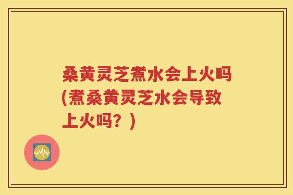 桑黄灵芝煮水会上火吗(煮桑黄灵芝水会导致上火吗？)