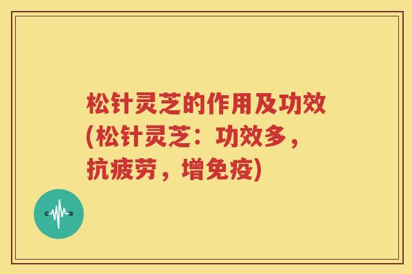 松针灵芝的作用及功效(松针灵芝：功效多，抗疲劳，增免疫)