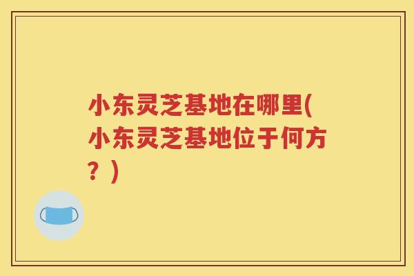 小东灵芝基地在哪里(小东灵芝基地位于何方？)