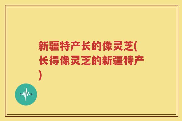 新疆特产长的像灵芝(长得像灵芝的新疆特产)