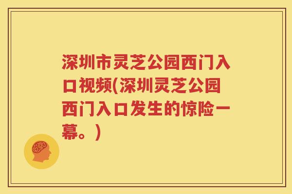 深圳市灵芝公园西门入口视频(深圳灵芝公园西门入口发生的惊险一幕。)