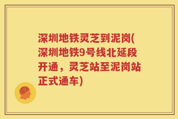 深圳地铁灵芝到泥岗(深圳地铁9号线北延段开通，灵芝站至泥岗站正式通车)