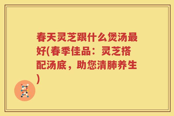 春天灵芝跟什么煲汤最好(春季佳品：灵芝搭配汤底，助您清肺养生)