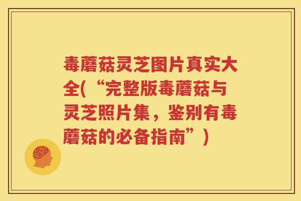 毒蘑菇灵芝图片真实大全(“完整版毒蘑菇与灵芝照片集，鉴别有毒蘑菇的必备指南”)