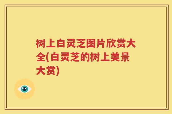 树上白灵芝图片欣赏大全(白灵芝的树上美景大赏)