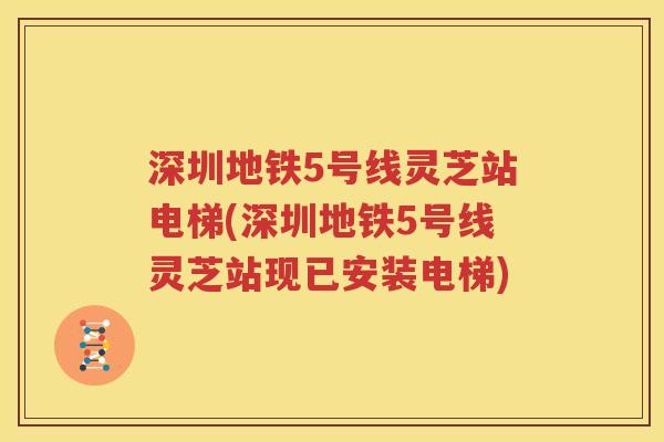 深圳地铁5号线灵芝站电梯(深圳地铁5号线灵芝站现已安装电梯)