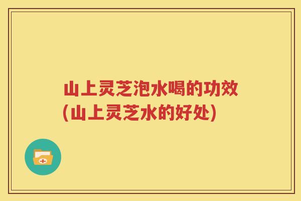 山上灵芝泡水喝的功效(山上灵芝水的好处)