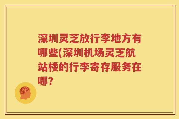 深圳灵芝放行李地方有哪些(深圳机场灵芝航站楼的行李寄存服务在哪？