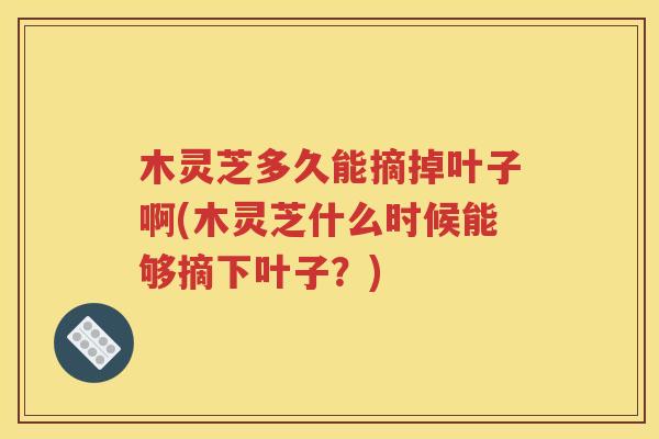 木灵芝多久能摘掉叶子啊(木灵芝什么时候能够摘下叶子？)