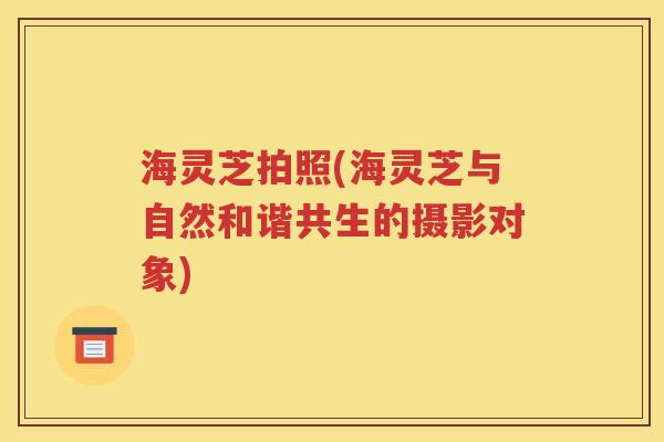 海灵芝拍照(海灵芝与自然和谐共生的摄影对象)