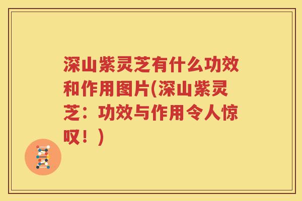 深山紫灵芝有什么功效和作用图片(深山紫灵芝：功效与作用令人惊叹！)