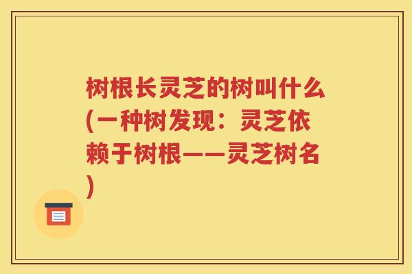 树根长灵芝的树叫什么(一种树发现：灵芝依赖于树根——灵芝树名)