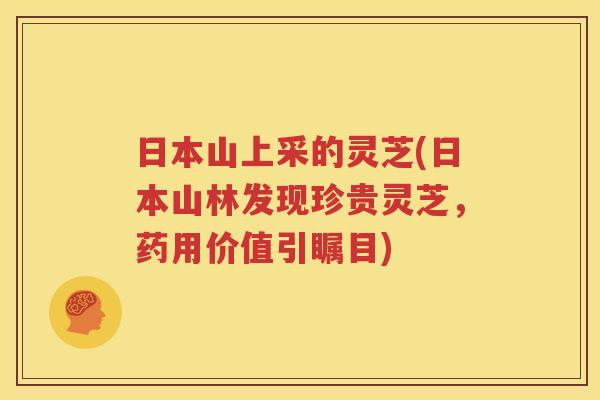 日本山上采的灵芝(日本山林发现珍贵灵芝，药用价值引瞩目)