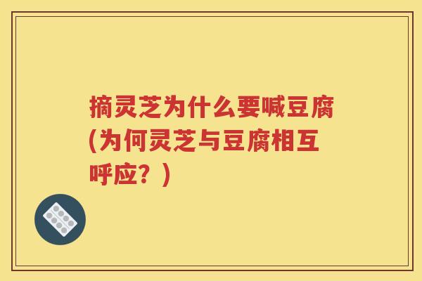 摘灵芝为什么要喊豆腐(为何灵芝与豆腐相互呼应？)