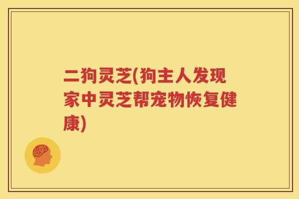 二狗灵芝(狗主人发现家中灵芝帮宠物恢复健康)