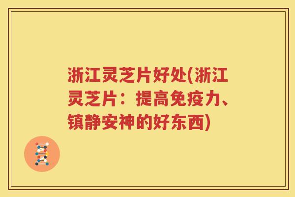 浙江灵芝片好处(浙江灵芝片：提高免疫力、镇静安神的好东西)