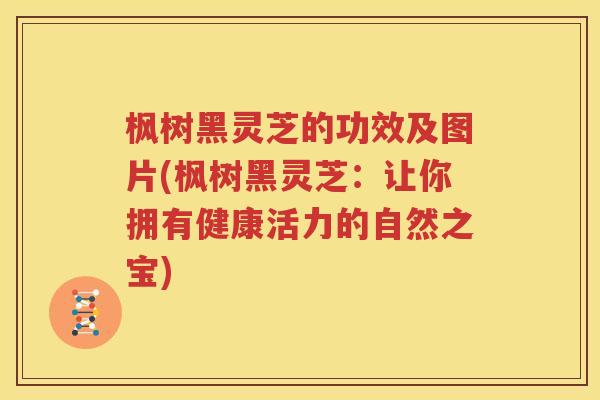 枫树黑灵芝的功效及图片(枫树黑灵芝：让你拥有健康活力的自然之宝)
