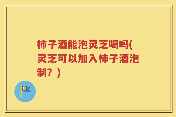柿子酒能泡灵芝喝吗(灵芝可以加入柿子酒泡制？)
