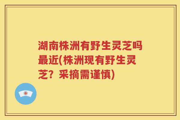 湖南株洲有野生灵芝吗最近(株洲现有野生灵芝？采摘需谨慎)