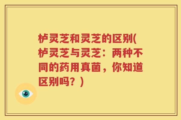 栌灵芝和灵芝的区别(栌灵芝与灵芝：两种不同的药用真菌，你知道区别吗？)
