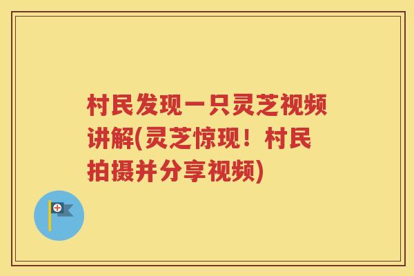 村民发现一只灵芝视频讲解(灵芝惊现！村民拍摄并分享视频)