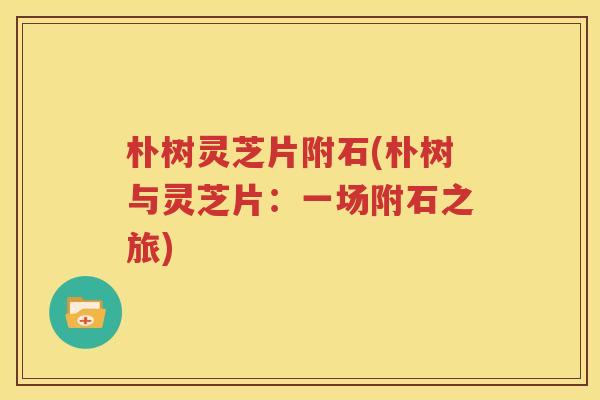 朴树灵芝片附石(朴树与灵芝片：一场附石之旅)