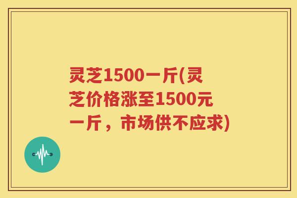 灵芝1500一斤(灵芝价格涨至1500元一斤，市场供不应求)