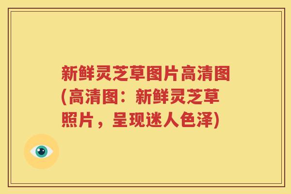 新鲜灵芝草图片高清图(高清图：新鲜灵芝草照片，呈现迷人色泽)