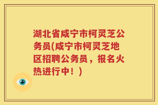 湖北省咸宁市柯灵芝公务员(咸宁市柯灵芝地区招聘公务员，报名火热进行中！)