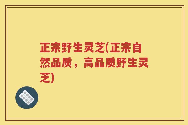 正宗野生灵芝(正宗自然品质，高品质野生灵芝)