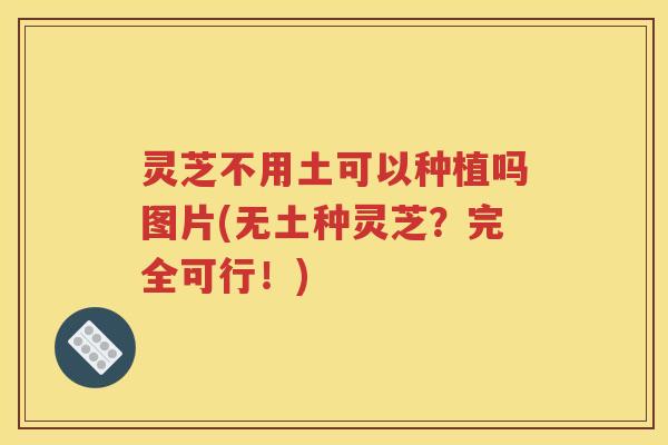 灵芝不用土可以种植吗图片(无土种灵芝？完全可行！)
