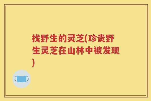 找野生的灵芝(珍贵野生灵芝在山林中被发现)