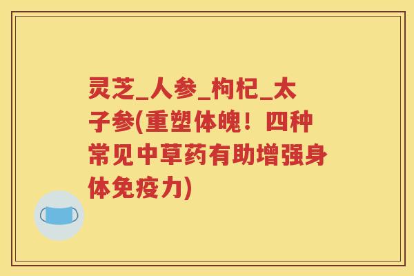 灵芝_人参_枸杞_太子参(重塑体魄！四种常见中草药有助增强身体免疫力)