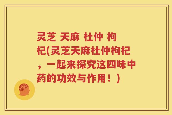 灵芝 天麻 杜仲 枸杞(灵芝天麻杜仲枸杞，一起来探究这四味中药的功效与作用！)