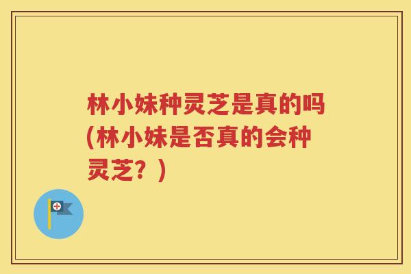 林小妹种灵芝是真的吗(林小妹是否真的会种灵芝？)