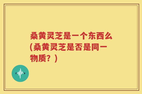 桑黄灵芝是一个东西么(桑黄灵芝是否是同一物质？)
