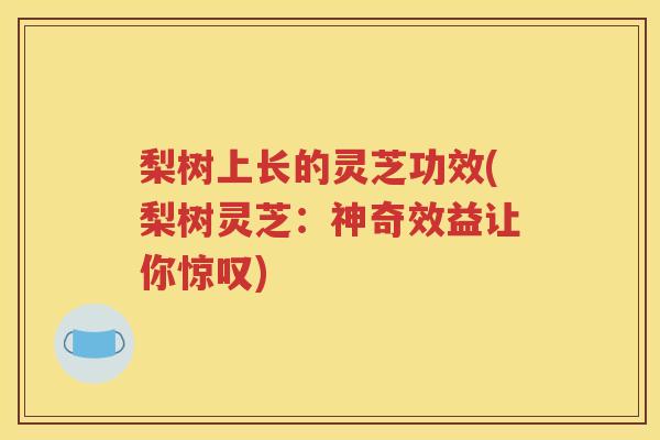 梨树上长的灵芝功效(梨树灵芝：神奇效益让你惊叹)