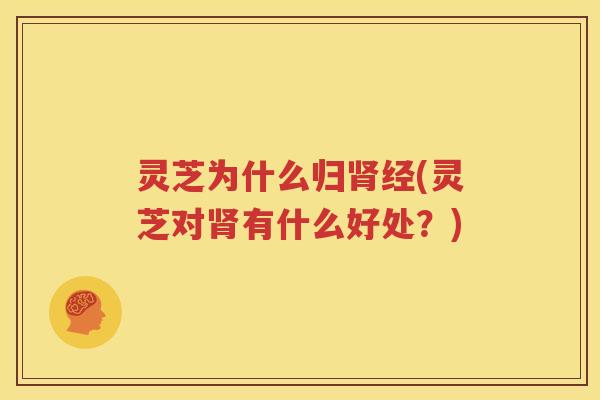 灵芝为什么归肾经(灵芝对肾有什么好处？)