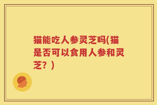 猫能吃人参灵芝吗(猫是否可以食用人参和灵芝？)