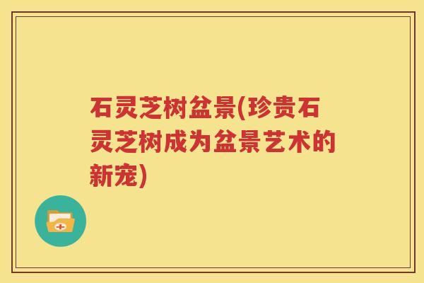 石灵芝树盆景(珍贵石灵芝树成为盆景艺术的新宠)